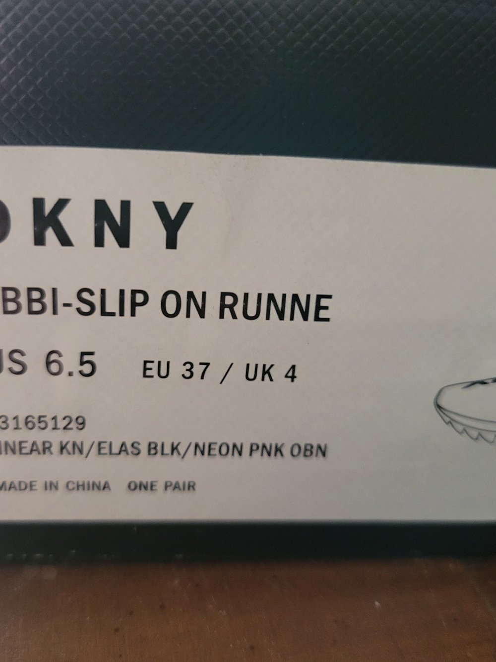 DKNY Women's Black and Pink Slip-On Lightweight Sneaker - Picture 2 of 5